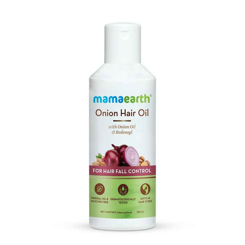 Mamaearth Onion Hair Oil For Hair Fall Control (150ml) & Mamaearth Onion Shampoo For Hair Fall Control & Hair Growth With Onion & Plant Keratin (100ml) & Mamaearth Onion Conditioner For Hair Growth & Hair Fall Control (250ml) Combo