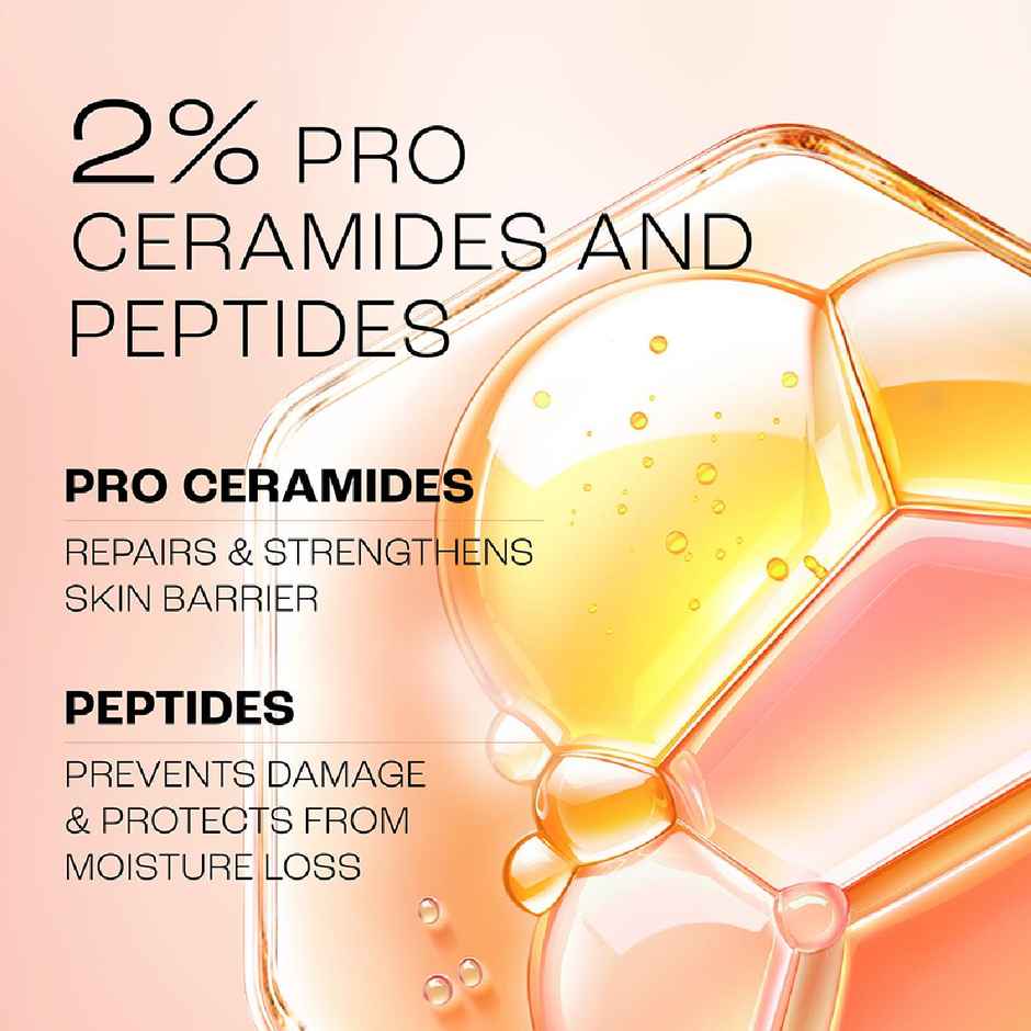 Lakme Peach Creme Moisturiser, Ceramide & Peptide, Skin Barrier Repair & Hydrated Glow
