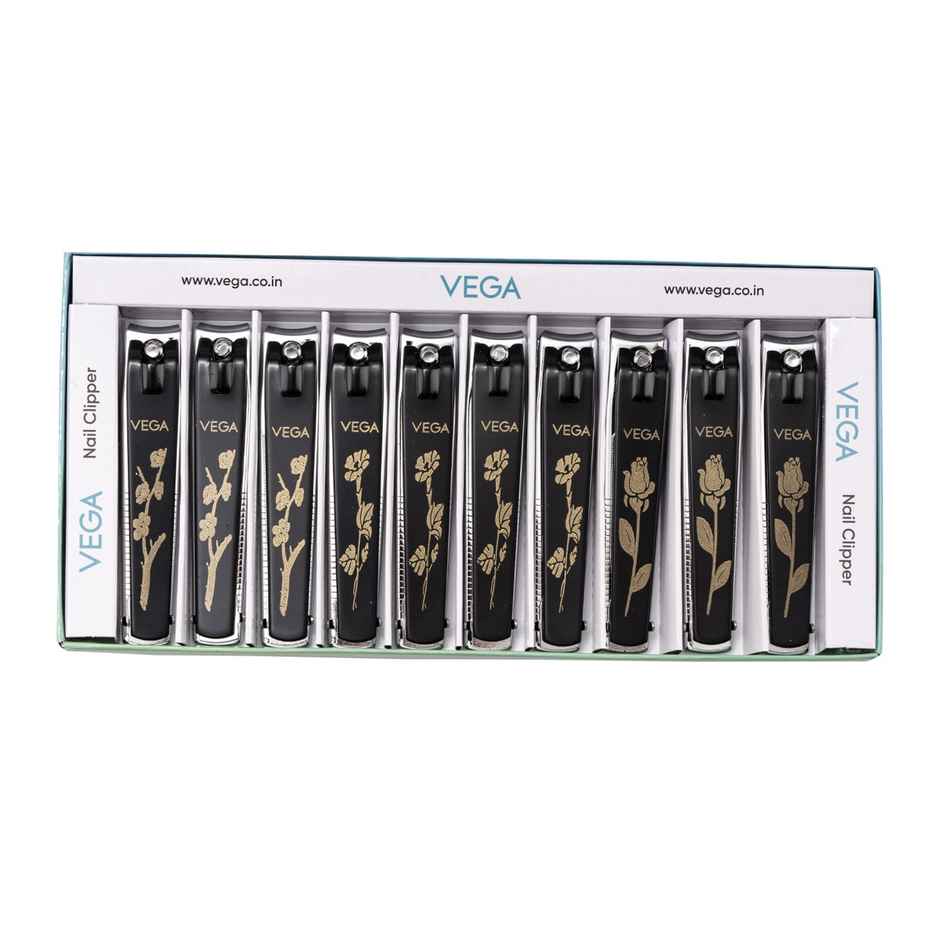 VEGA Large Nail Clipper With Curved Blades For Manicure & Pedicure (Pack Of 10) | LNCB-03