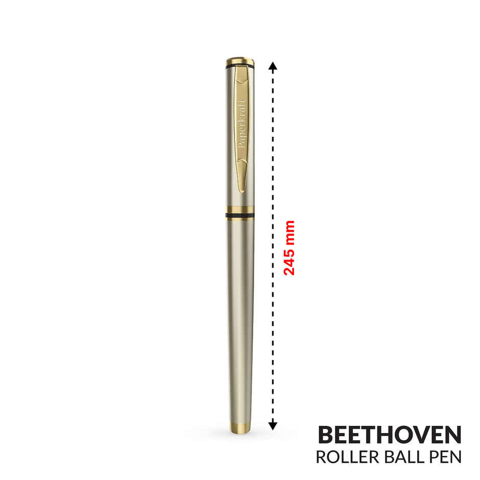 Paperkraft Beethoven Ceramic Roller Ball Pen (Blue) Pack Of 1 (Gold) - 4030155