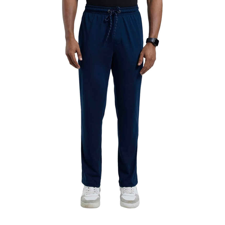 Jockey 9500 Men's Super Combed Cotton Rich Trackpants|Regular Fit|Side Pockets | Navy/Grey Mel-M