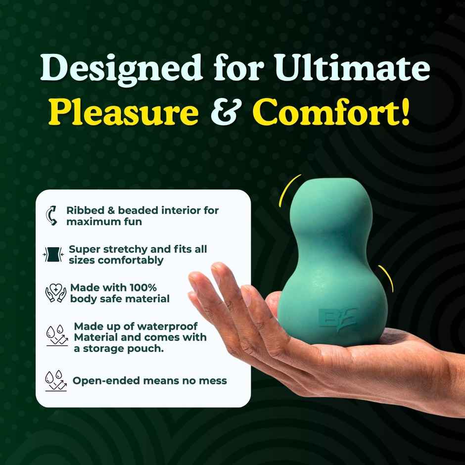 BoldEdge Double Barrel Men Stroker Personal Massager and Water-based Strawberry Lubricant Combo