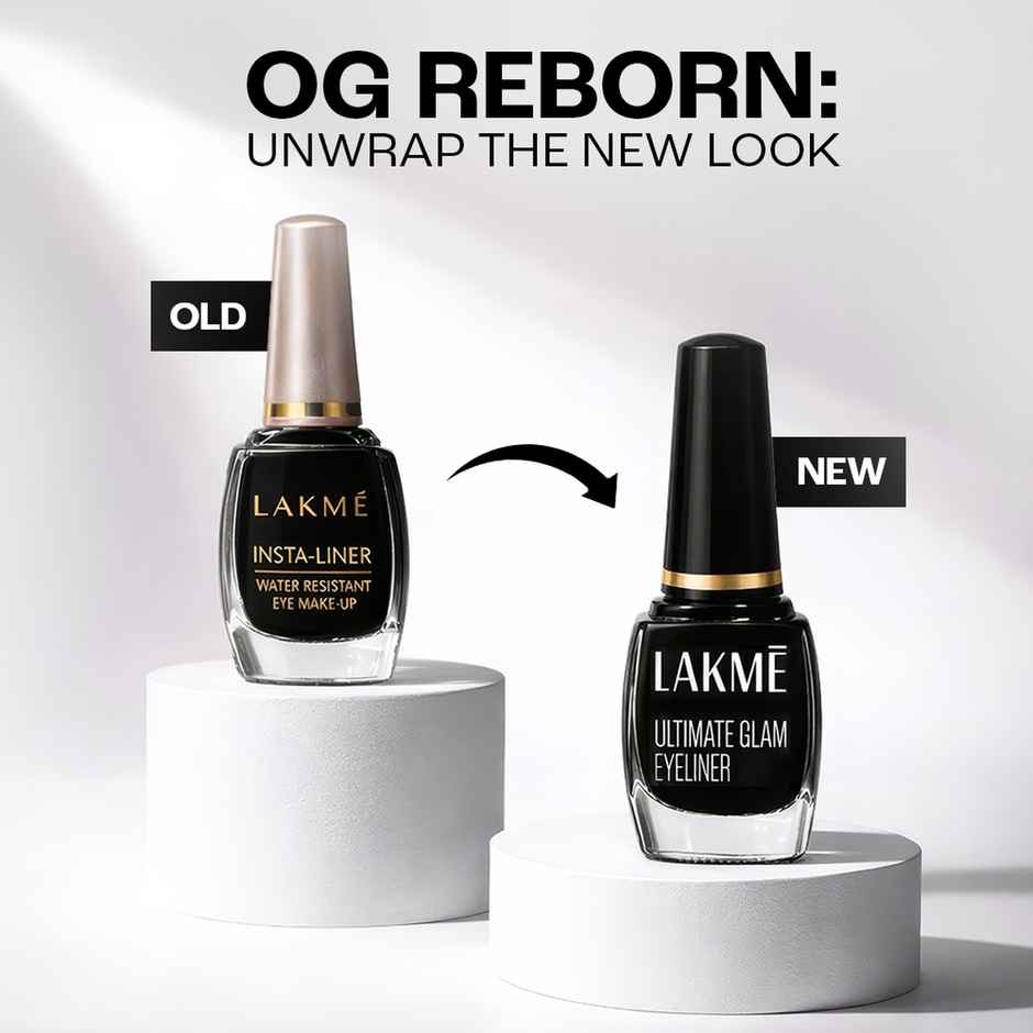 Lakme Ultimate Glam Eye Liner, Semi Matte, Black