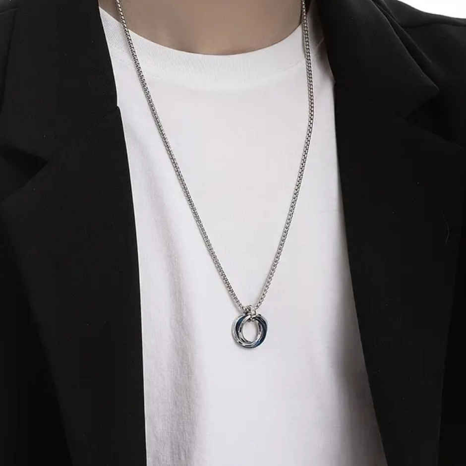 SALTY Alpha Rocky Pendant with Chain for Men and Boys| Anti-Tarnish | Silver