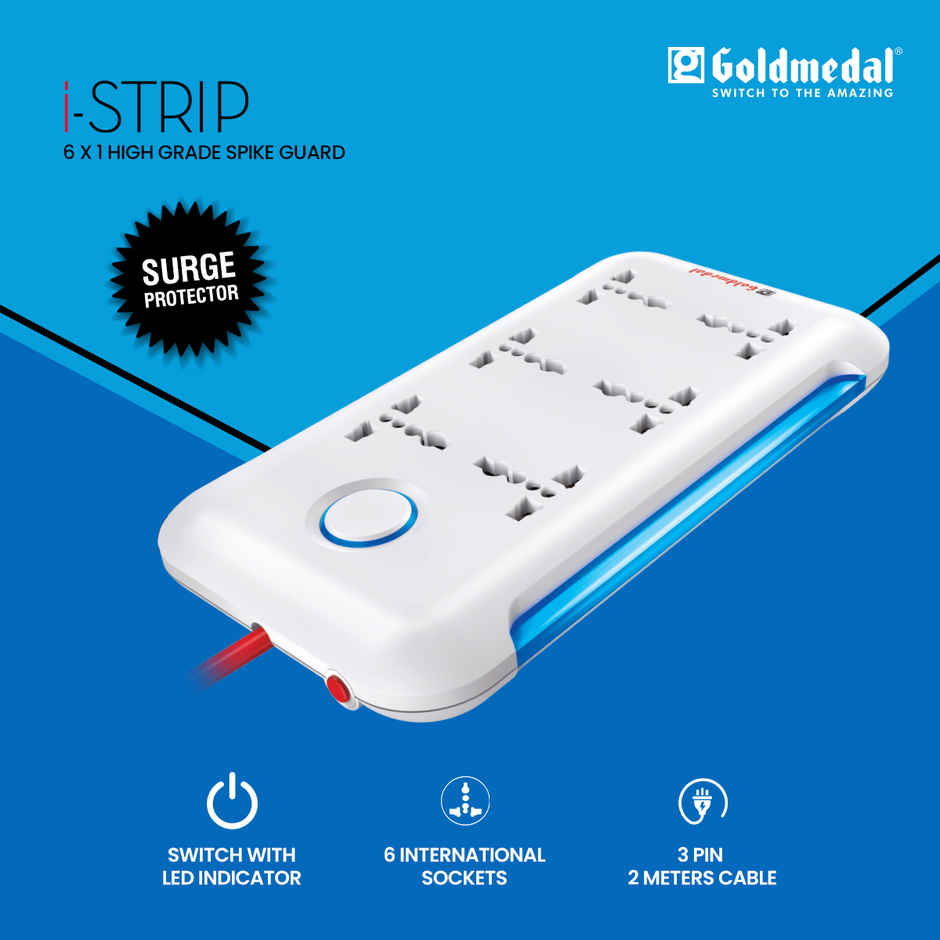 Goldmedal I-Strip 6X1 Led Spike Guard With Surge Protector