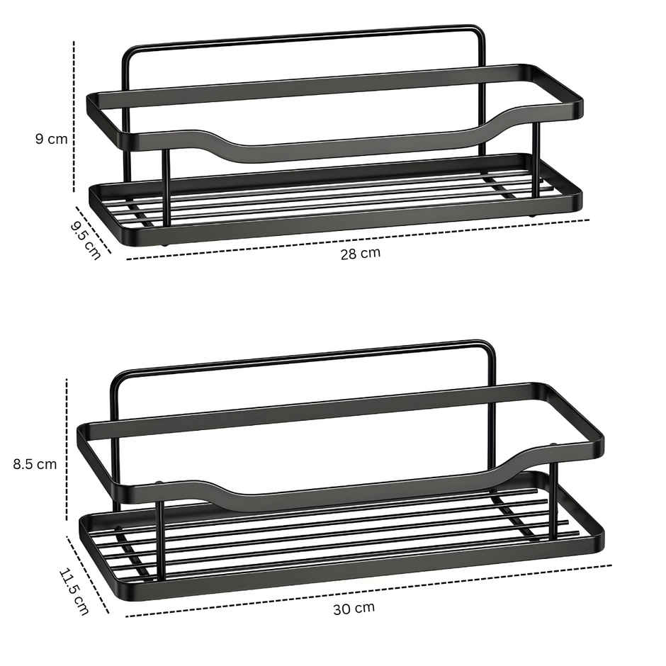 Zedak Self Adhesive Multipurpose Shelf | Black