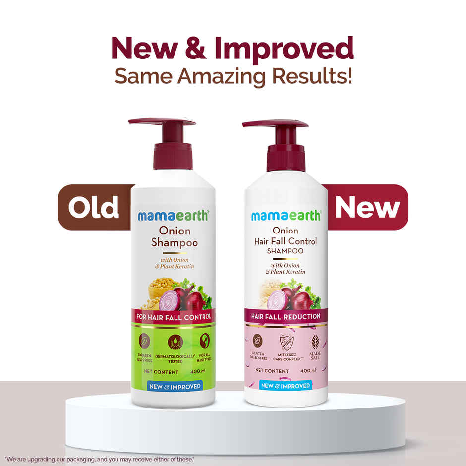 Mamaearth Onion Shampoo For Hair Fall Control & Hair Growth With Onion & Plant Keratin