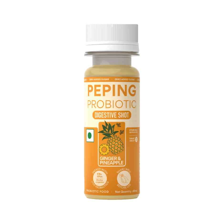 Peping Probiotic Digestive Shot - Ginger And Pineapple
