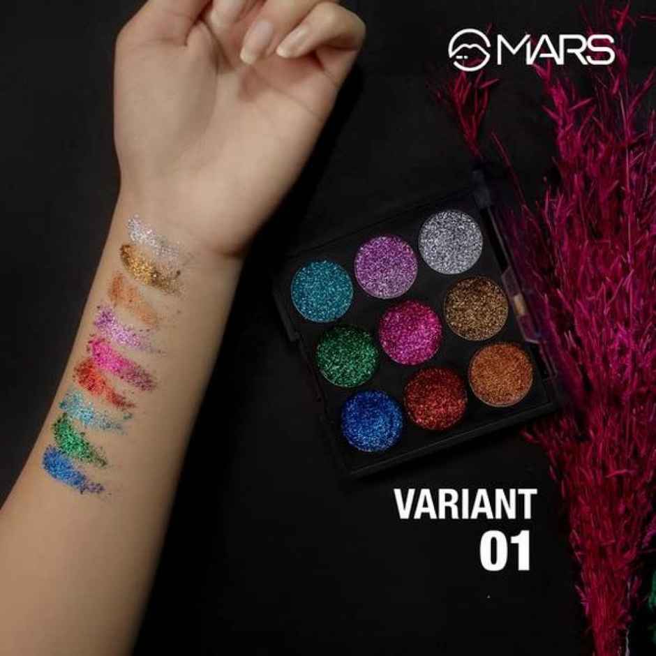 MARS Cosmetics Bling It On Glitter Eyeshadow Palette Shimmery Finish - 01