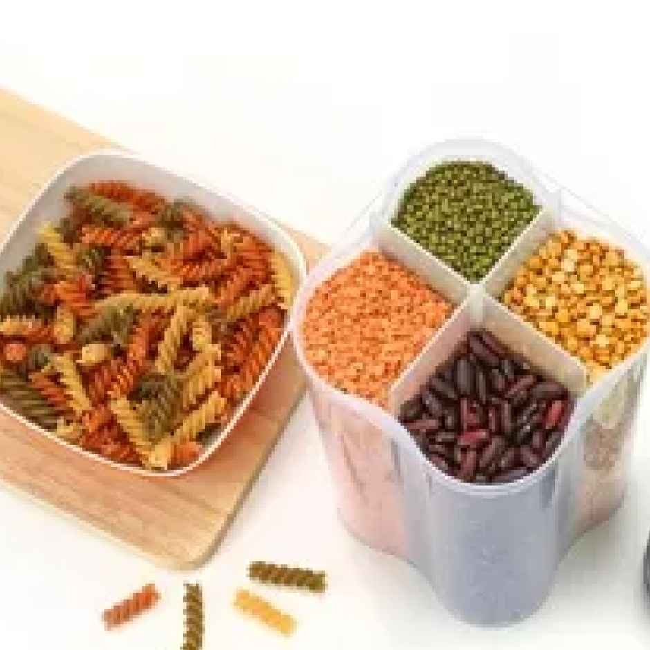2Mech 4 Section Plastic Kitchen Storage Container
