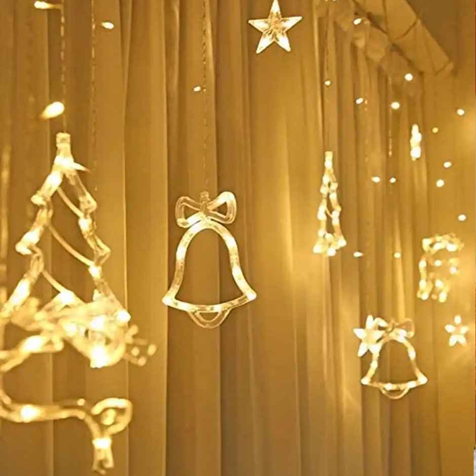 Quace Christmas Theme Curtain Light