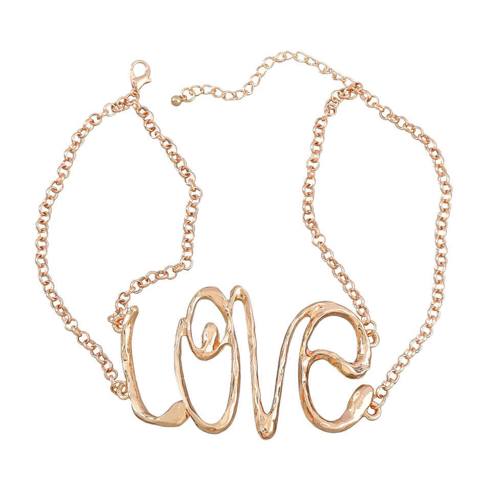 Just Lil Things Gold 'LOVE' Statement Necklace | jltn0697