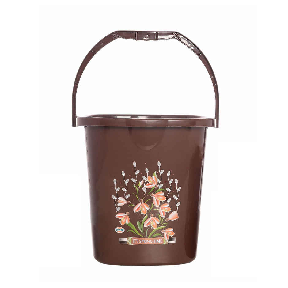 Jalore Square Plastic Bucket | Brown |25 L