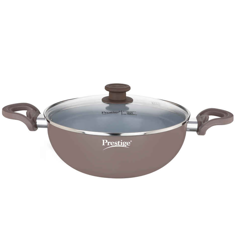 Prestige Ceraglide Duo Deep Kadai with Lid | 24 cm | Non-Stick Ceramic Coating