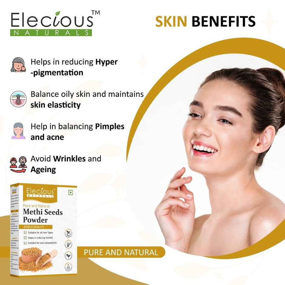 Elecious Methi Seed Powder For Hair Growth | Fenugreek Powder | 100% Pure and Natural