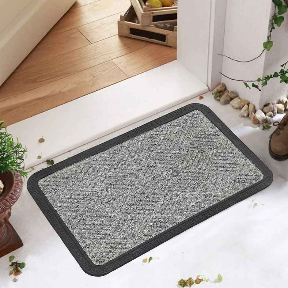 Status PP Rubber Border Mat | 38 cm x 58 cm | Grey