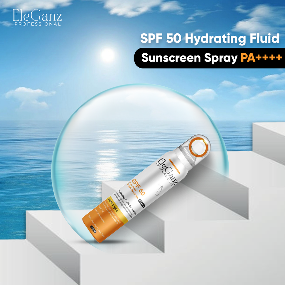 EleGanz Professional Hydrating Fluid Sunscreen Spray For Face & Body | SPF 50 PA++++