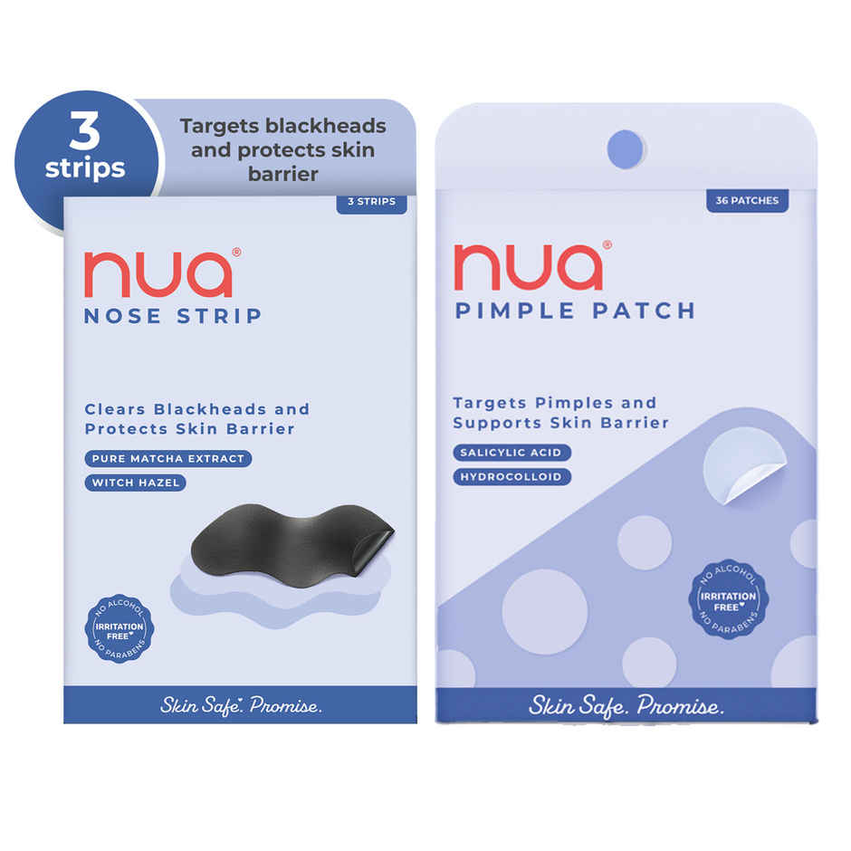 Nua Nose Strip (1pc) & Nua Hydrocolloid And Salicylic Acid Pimple Patches (36pc) Combo