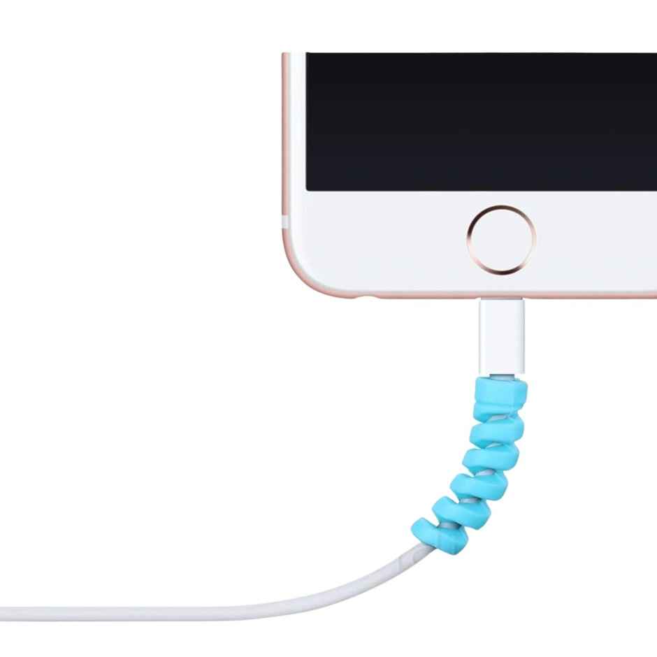 Ailkin Spiral Charger Cable Protector| Data Cable Saver| Set of 3| Assorted Protective Covers