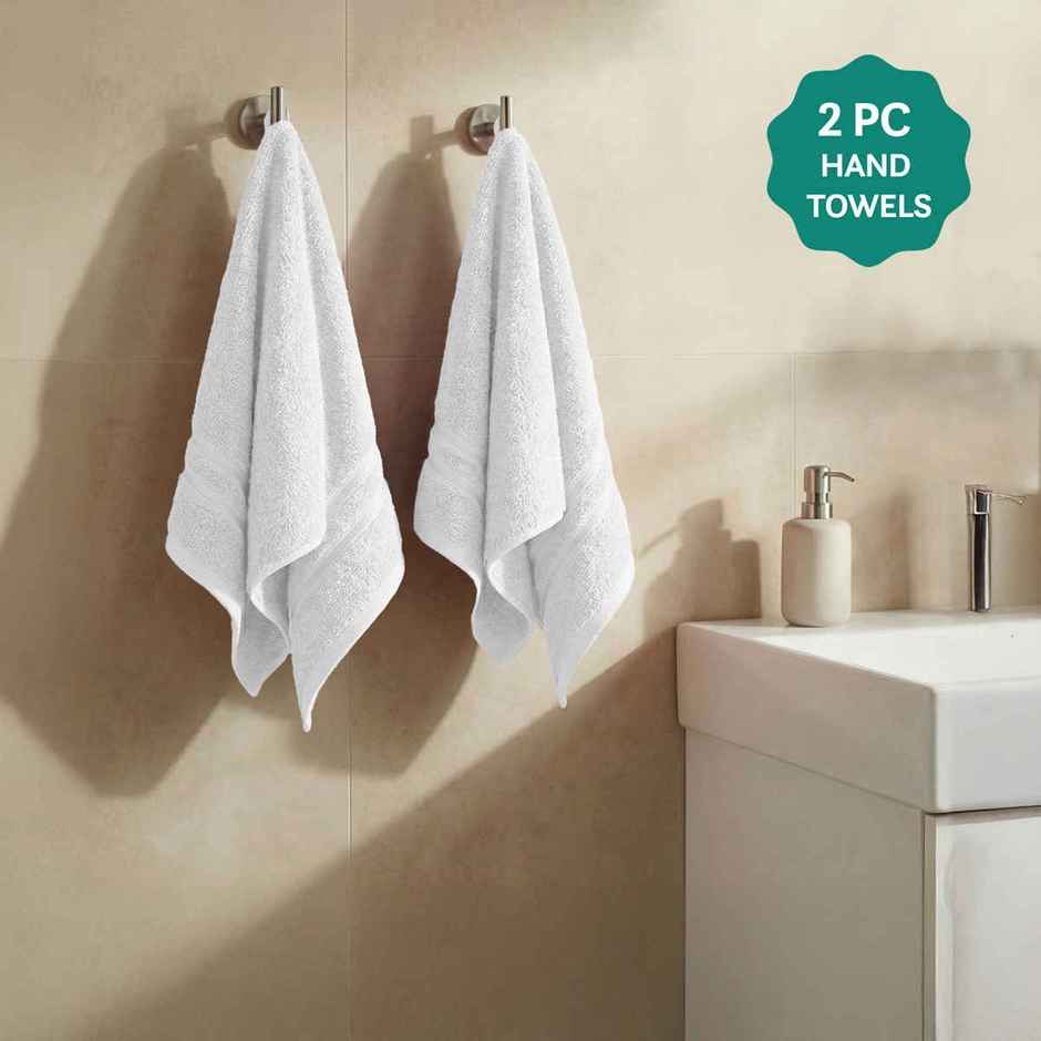 Mytrident Cotton Hand Towel | 400 GSM | Gym Towel Set - Ice Grey