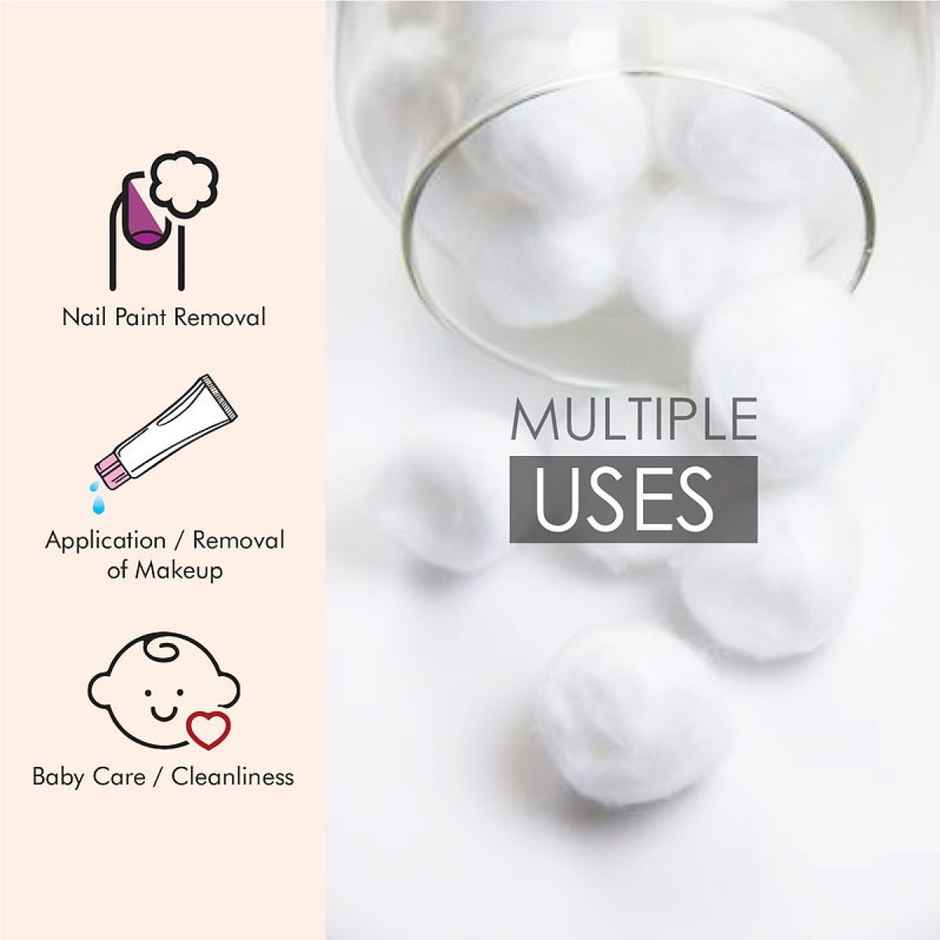 Tulips White Cotton Balls Pouch | Soft & Gentle