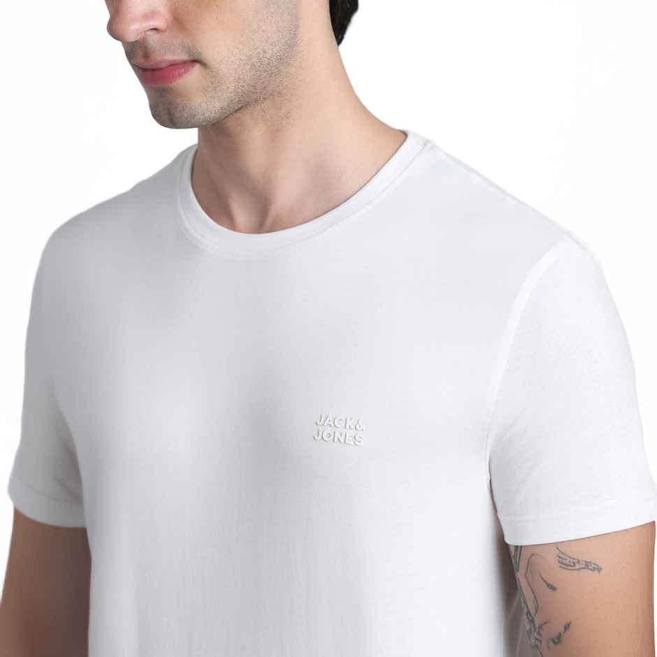 Jack & Jones Men's Cotton Slim fit T-shirt | Cloud Dancer - L