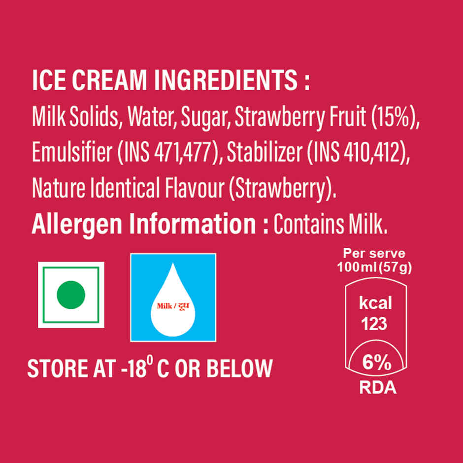 Dairy Day Strawberry Fruit Chunks Ice Cream Tub