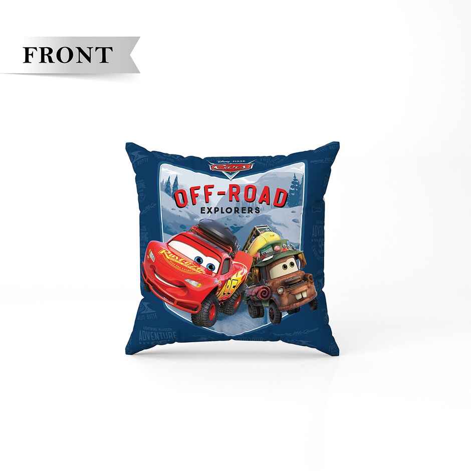 Sassoon Disney Pixar Cars Reversible Printed Filled Cushion | Blue | 40 x 40 cm