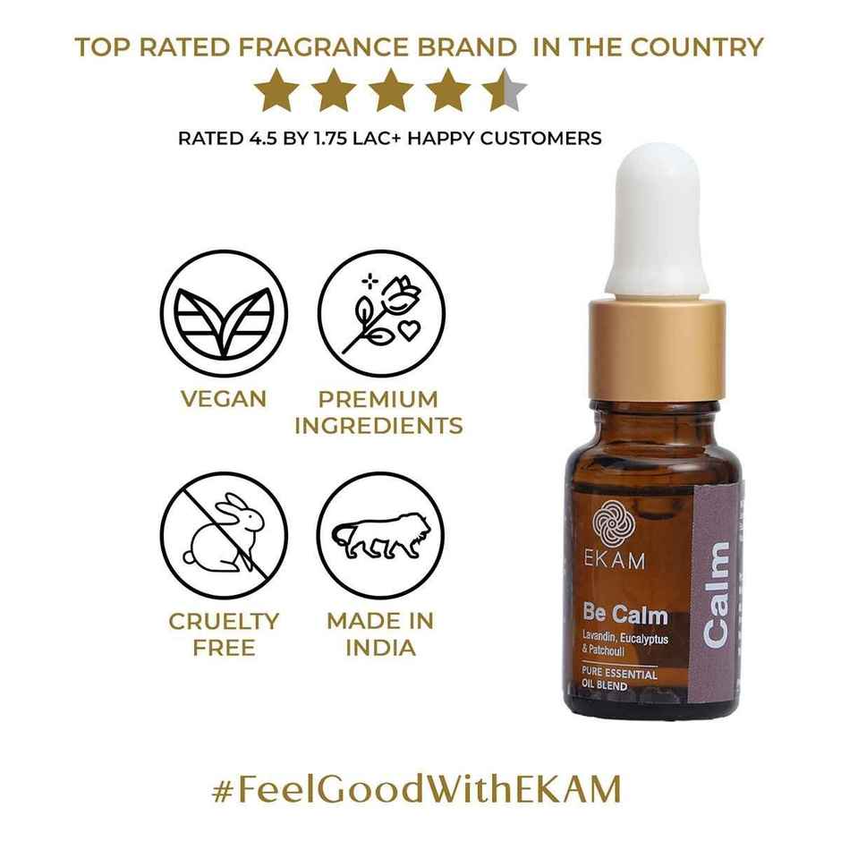 EKAM Be Calm Wellness Blend | Aromatherapy Series | 10 ml | Essential Oil Blend