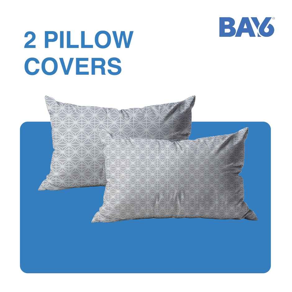 BAY6 Microfibre Jaipuri Print Double Bedsheet | Beige | With Two Pillow Covers | 87 x 94 in