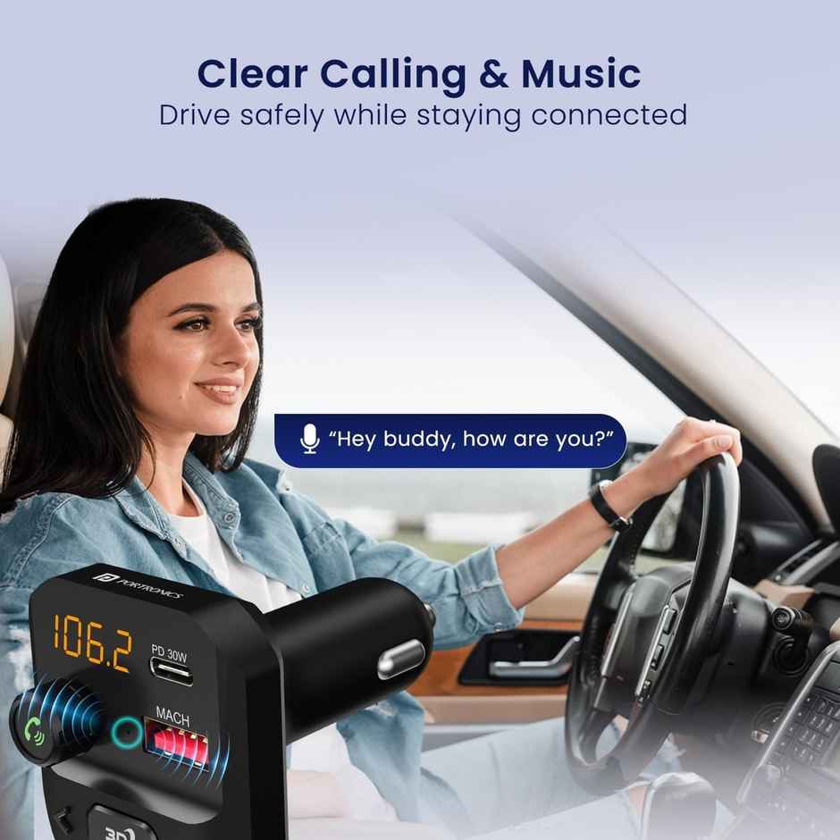 Portronics Auto 10 Plus Car Bluetooth Smart Audio Connector