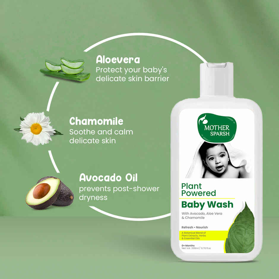 Mother Sparsh Plant Powered Natural Hydrating Baby Wash With Avacado Oil & Coconut