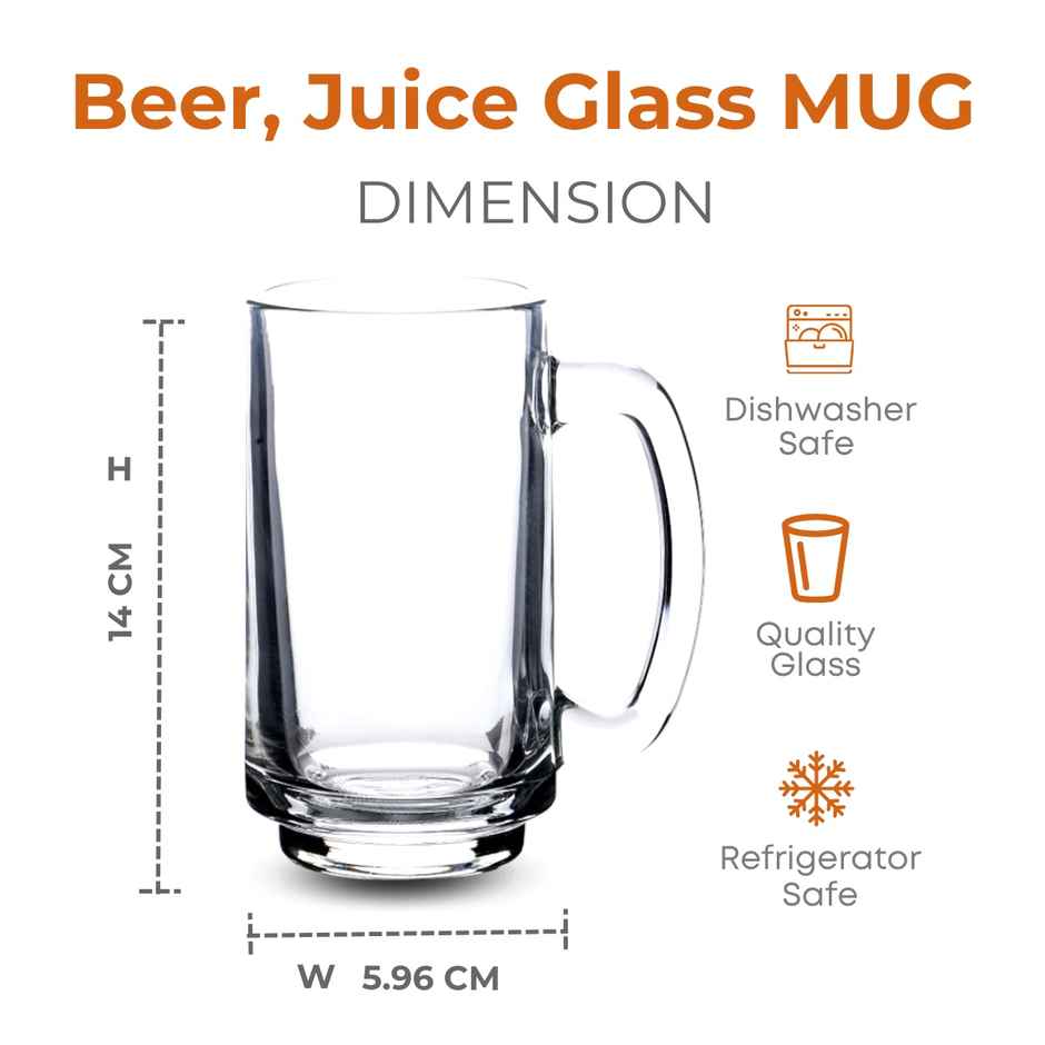 Bistro Beer Juice Milkshake Mug Set | 345 ml Each | Yera Glassware