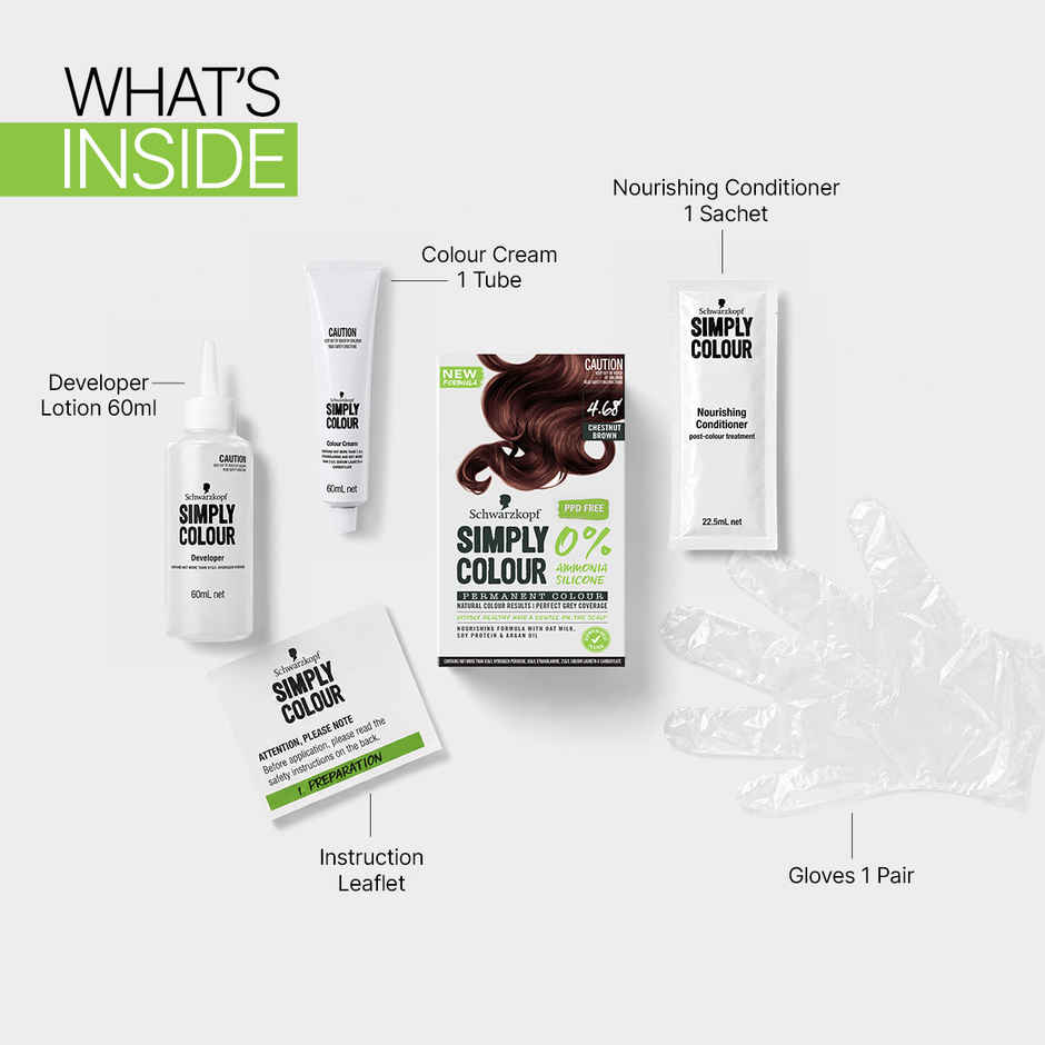 Schwarzkopf Simply Color Permanent Hair Colour 4-68 Chestnut Brown