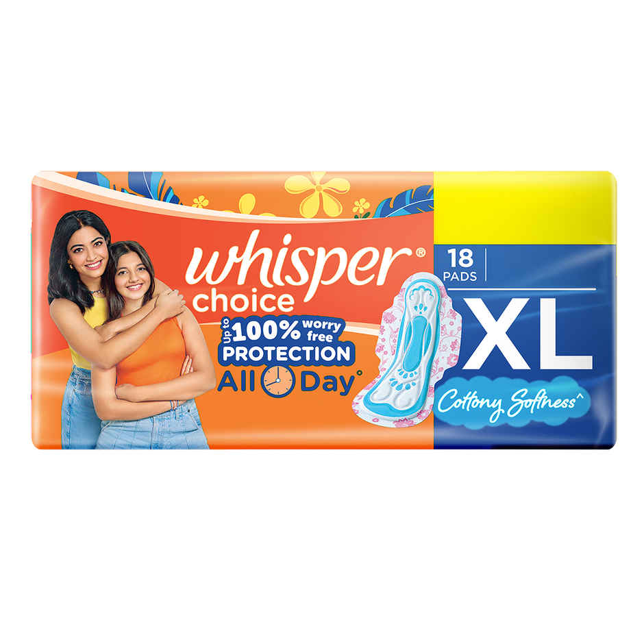 Whisper Choice Sanitary Pads | XL | 18 pcs