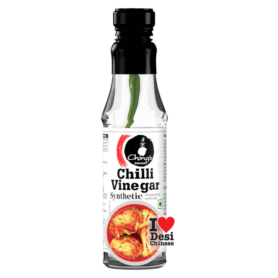 Ching's Secret White Chilli Vinegar, With Green Jwala Chilli, Bold and Intense Flavour