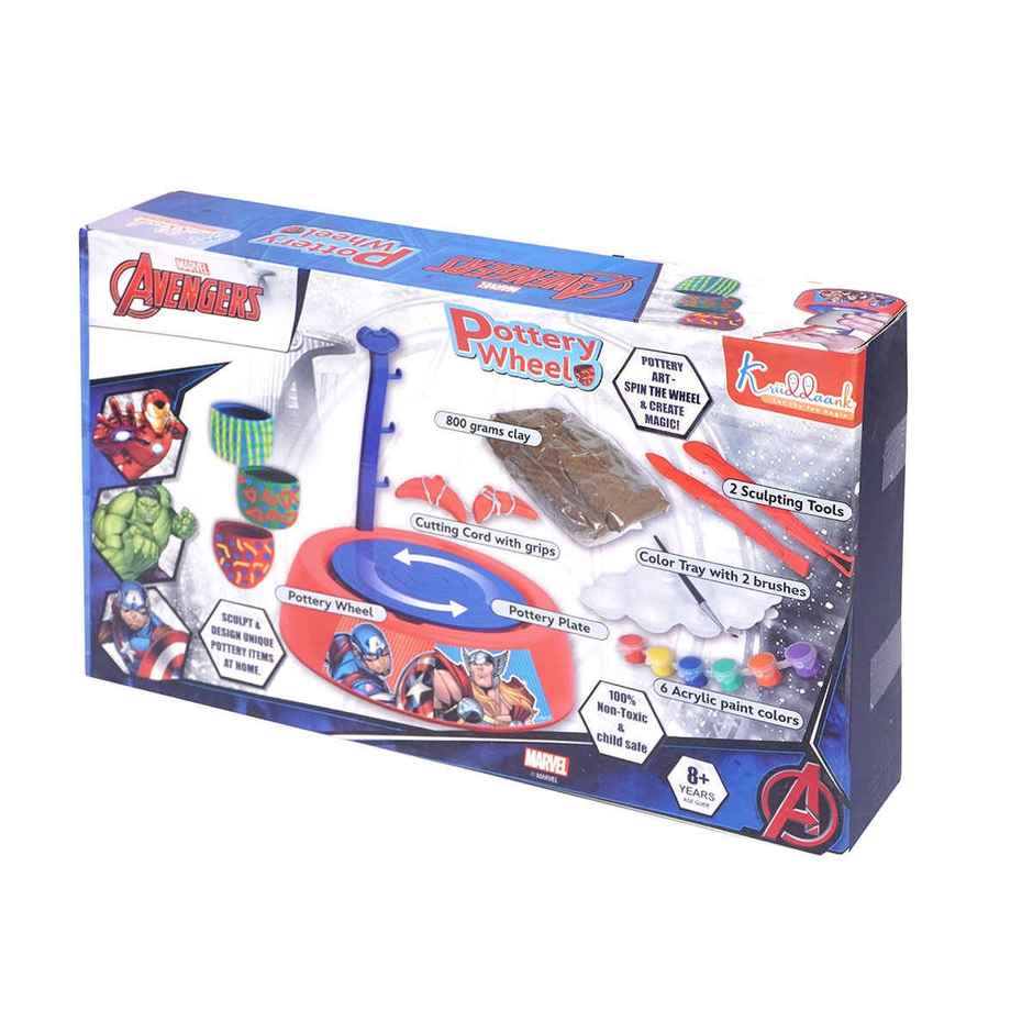 Kriiddaank Marvel Avengers Pottery Wheel Kit, Superhero Clay Art & Craft Set for Kids