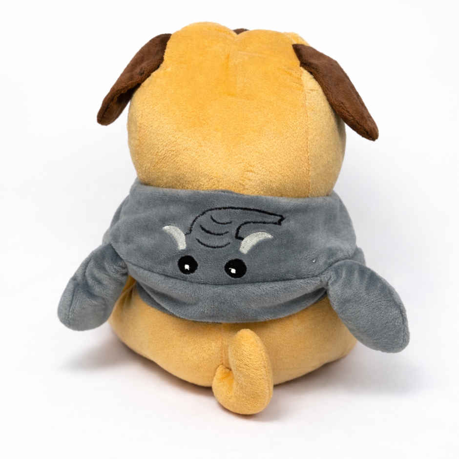 ZooWee Cute Grey Pug with Elephant Hoodie Plush 30 cm