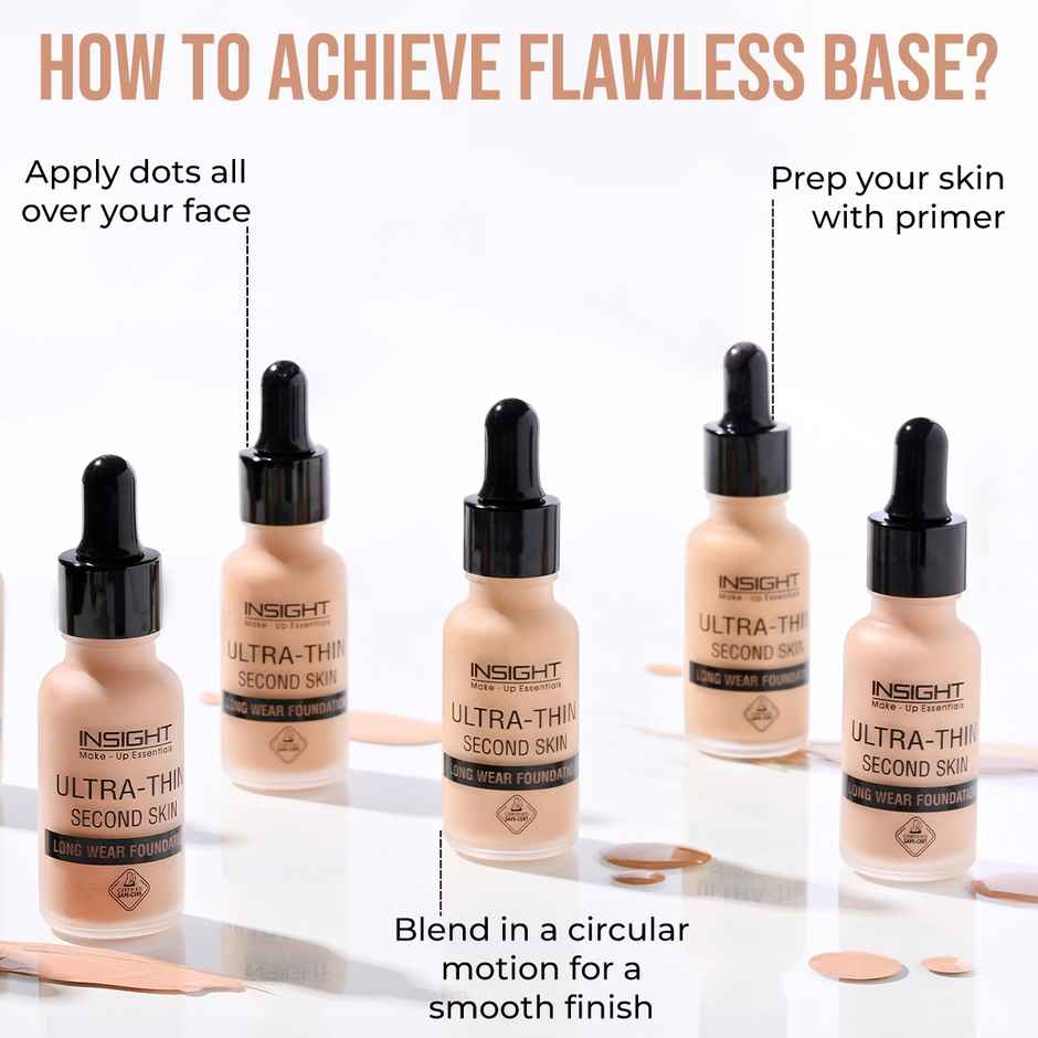 Insight Cosmetics Ultra-Thin Second Skin Long Wear Foundation - 03 Sunbeige(20Ml)