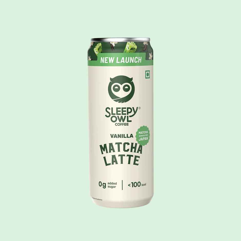 Sleepy Owl Vanilla Matcha Latte Can | Ready to Drink Authentic Japanese Matcha Tea