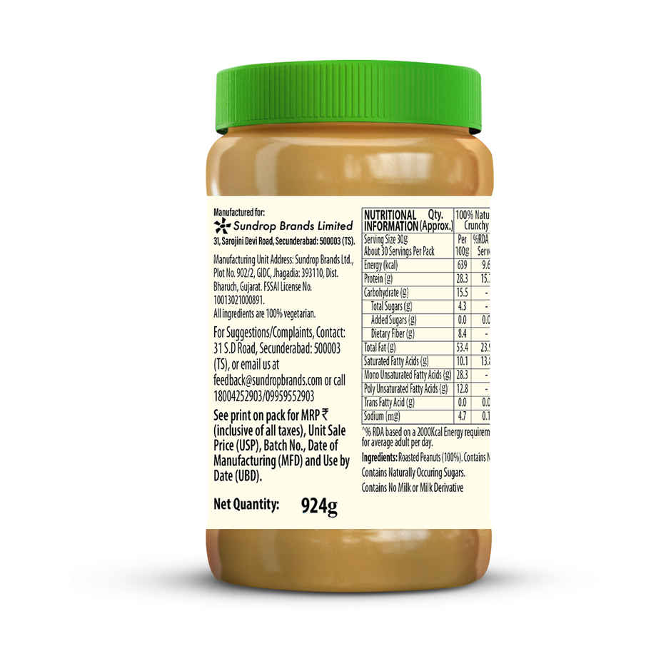 Sundrop Peanut Butter Truly Natural - Crunchy