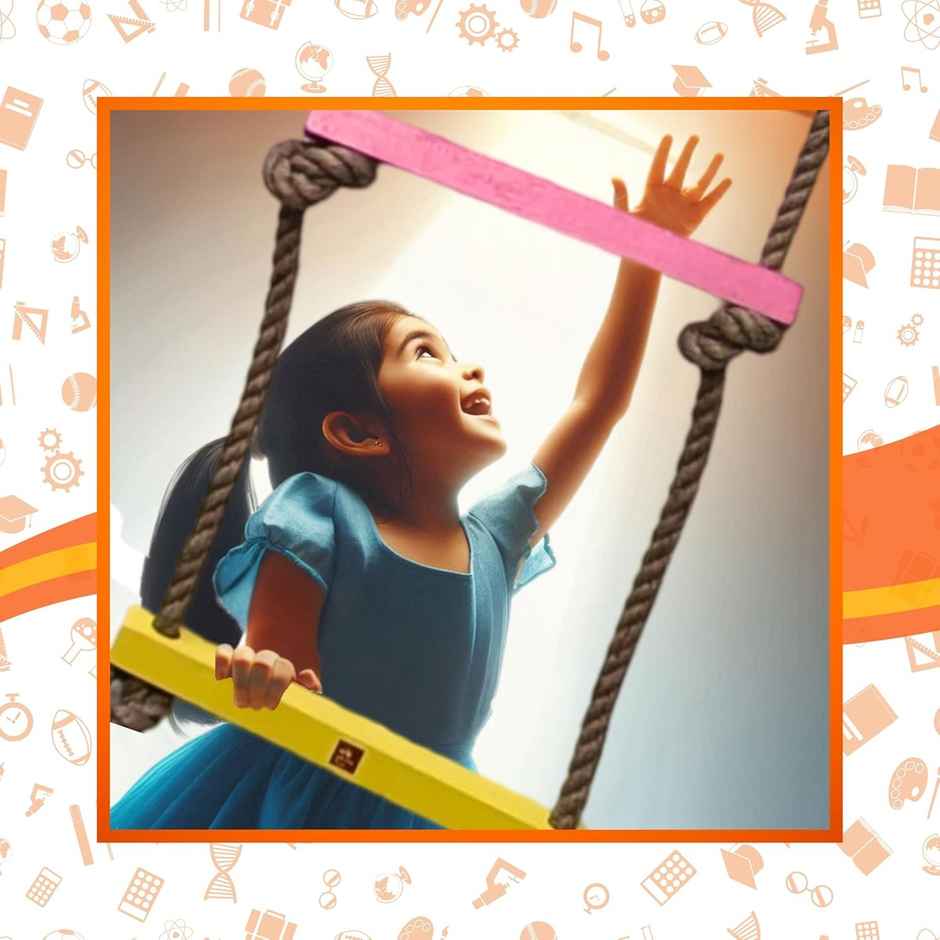 Skillofun 5-Step Rope Ladder for Kids | Wall Climbing Outdoor Toy | Play School Equipment