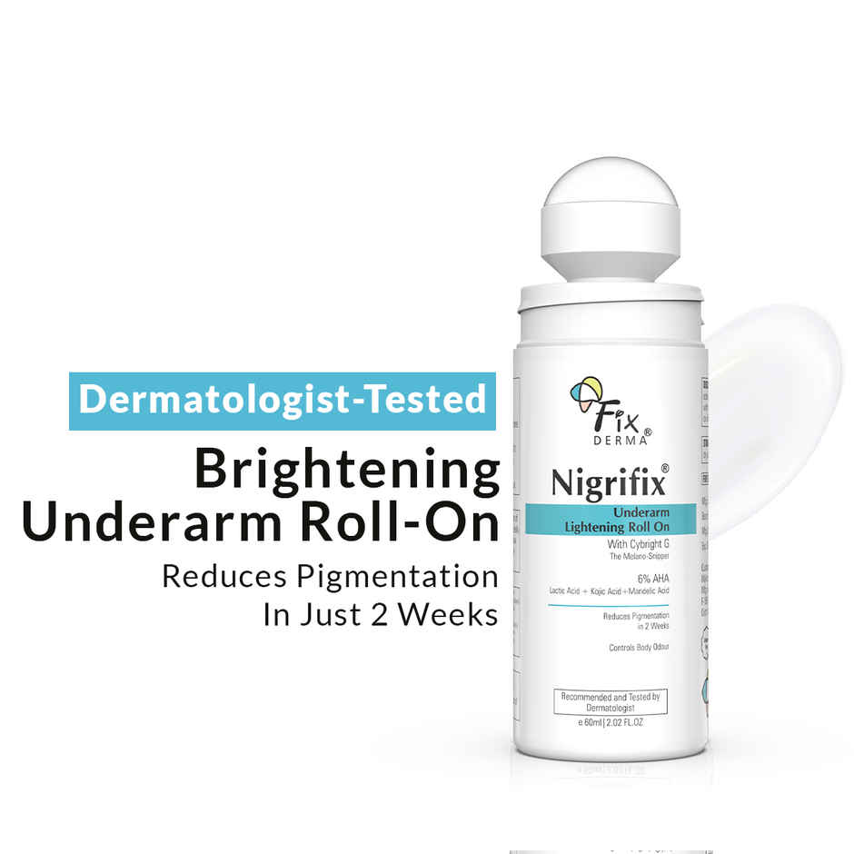 Fixderma Nigrifix 6% AHA Unisex Underarm Lightening Roll On |Reduces Pigmentation & Odour