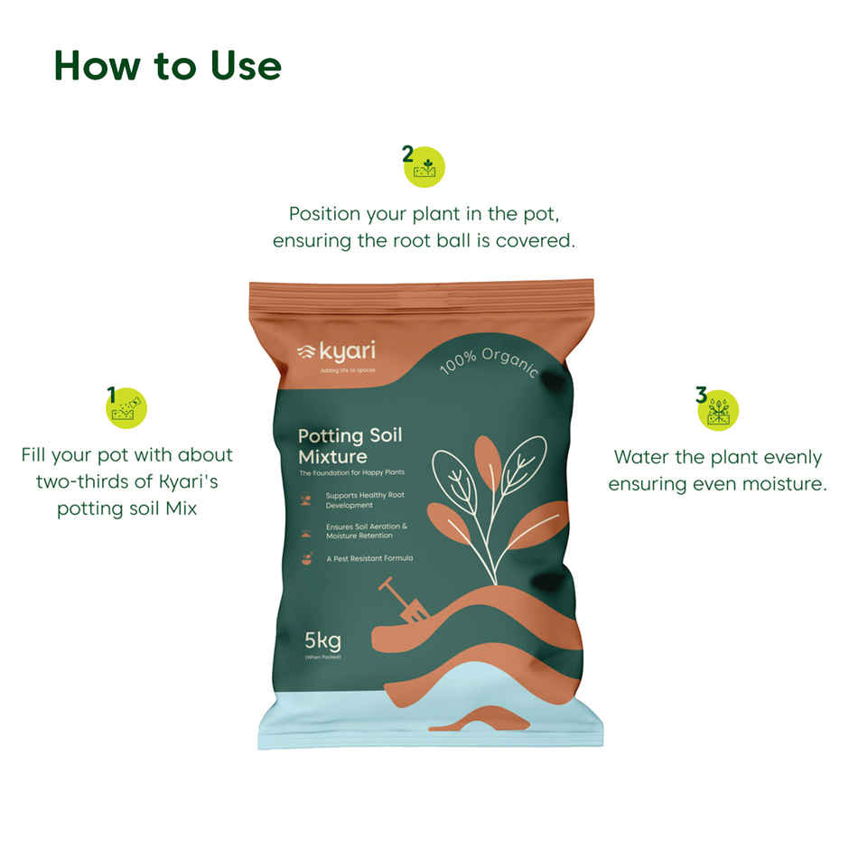 Kyari Potting Soil | Cow dung + Red soil | Mixture for Plants | 5 kg | Garden Accessory