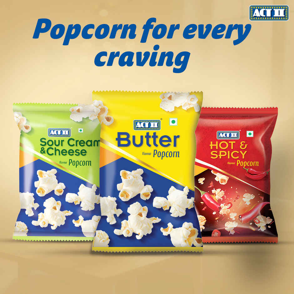 ACT II Cheese Burst Flavour Popcorn | Ready to Eat | Crunchy & Cheesy Snack