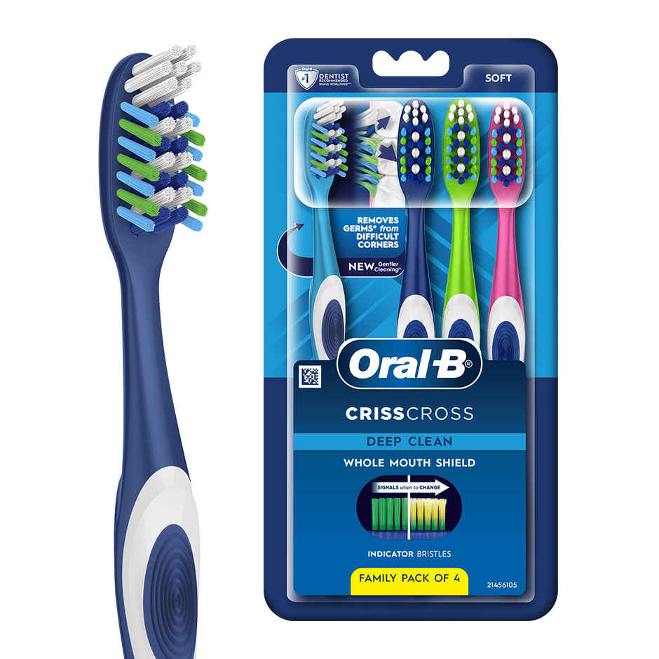 Oral-B Criss Cross of 4 Soft Toothbrushes