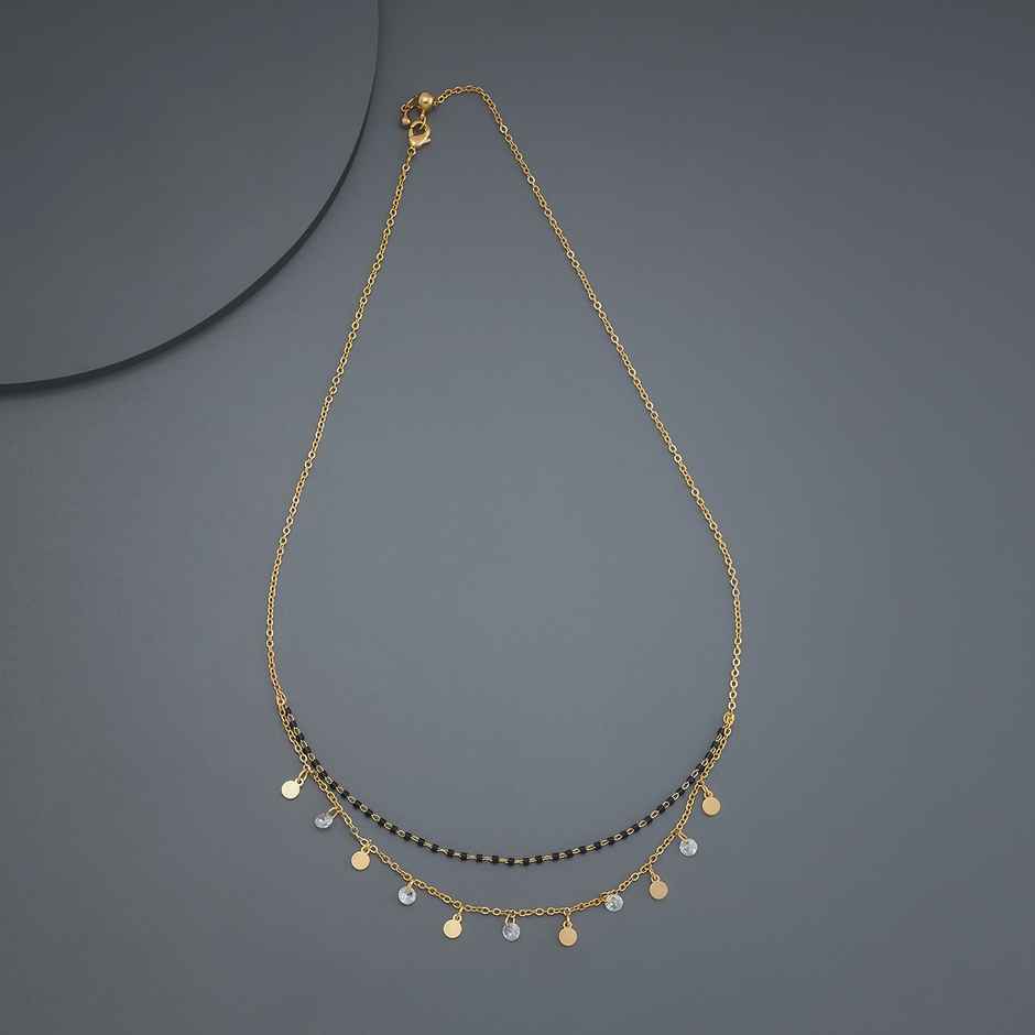 Kushal s Fashion Jewellery White Gold-Plated Zircon Trendy Mangalsutra | 441316