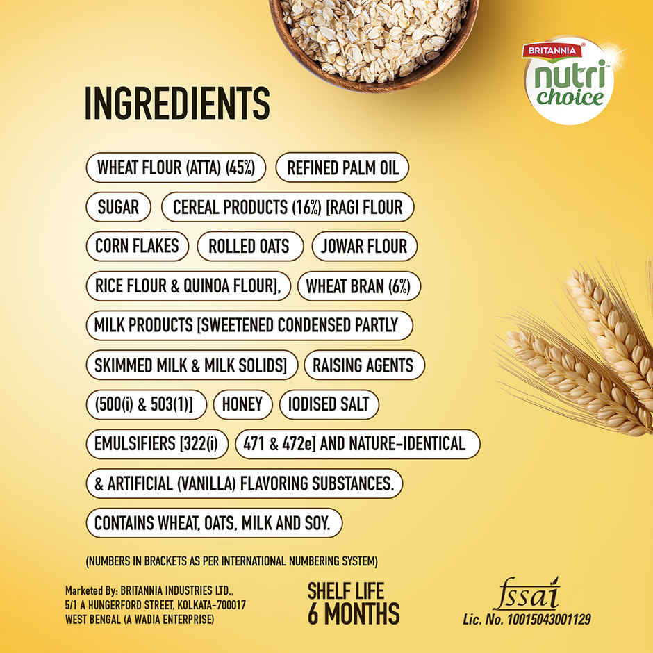 Britannia 5 Grain High-Fibre Biscuits Multigrain Digestive Biscuits | Maida-Free And Trans Fat-Free