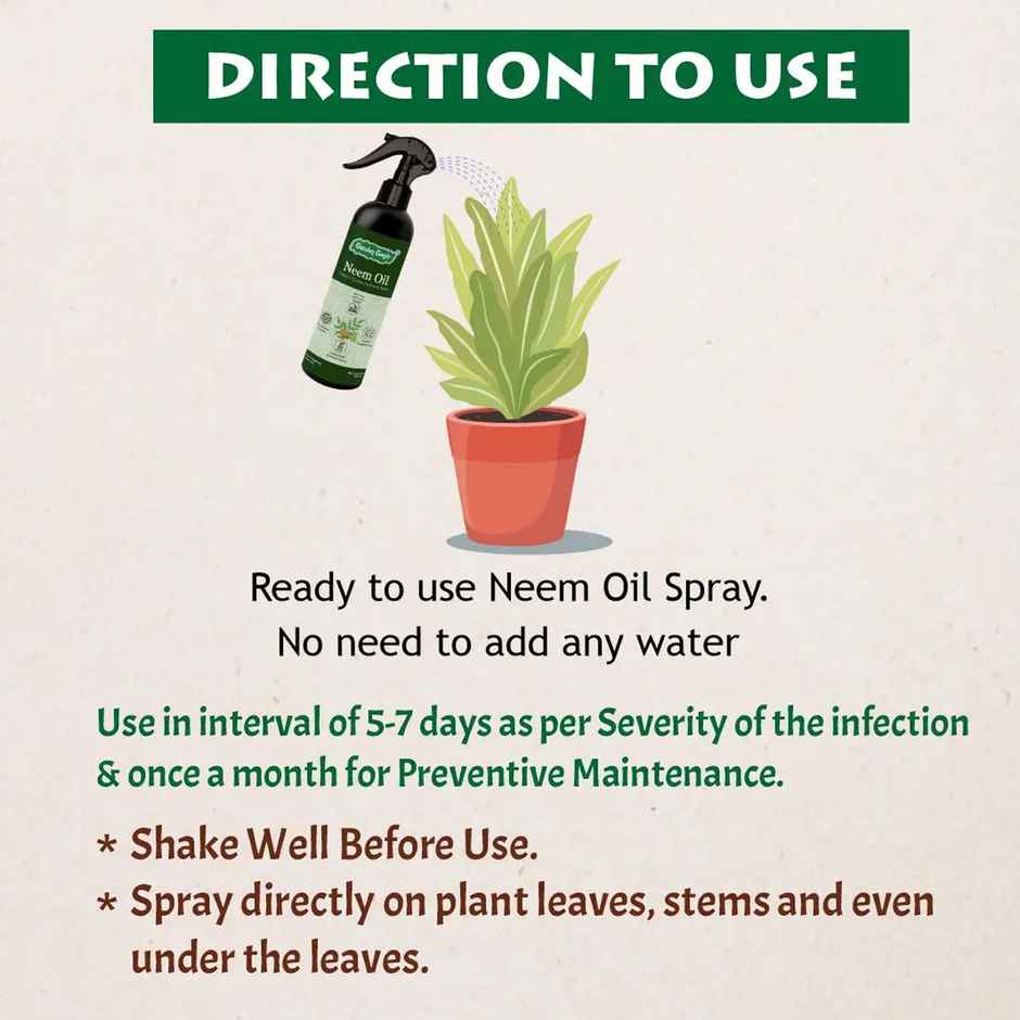 Garden Genie Neem Oil Spray | Ready to Use Plant Spray Bottle for Killing Insect & Fungus