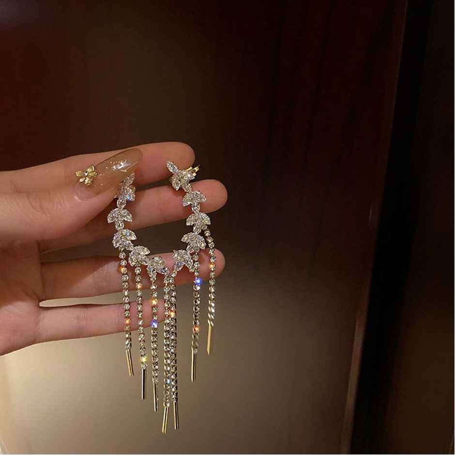 Fashion Frill Women's Tassel Drop Earings Gold Onesize